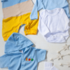 Ajuar Enterito Celeste Colores Niño