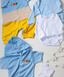 Ajuar Enterito Celeste Colores Niño