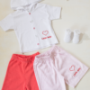 Ajuar Tenida para bebé, Conjunto pantaloncitos rosado niña