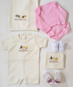 Ajuar Enterito Pajaritos Neutral Unisex Niña