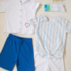 Ajuar Tenida para bebé Verano, Conjunto pantaloncitos azul